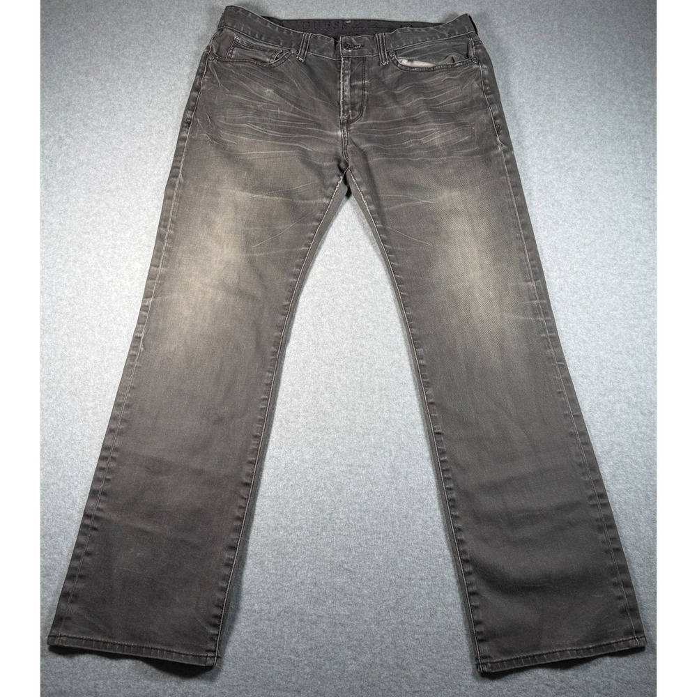 GUESS Men's Gray Denim Jeans Size 36x32 Faded Wash